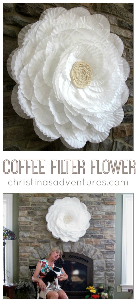 Coffee Filter Flower {bridal shower decor}