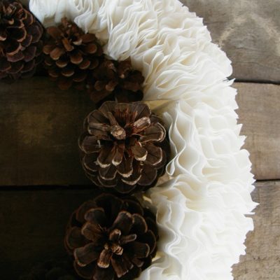 Winter Wreath: Pine Cones and Coffee Filters