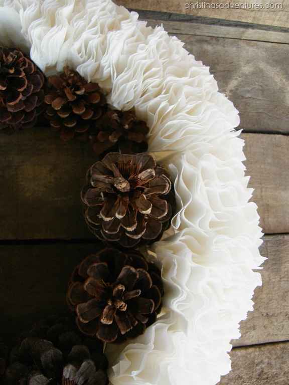 Winter Wreath: Pine Cones and Coffee Filters