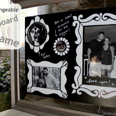 Interchangeable Chalkboard frame {up-cycle with stencils}