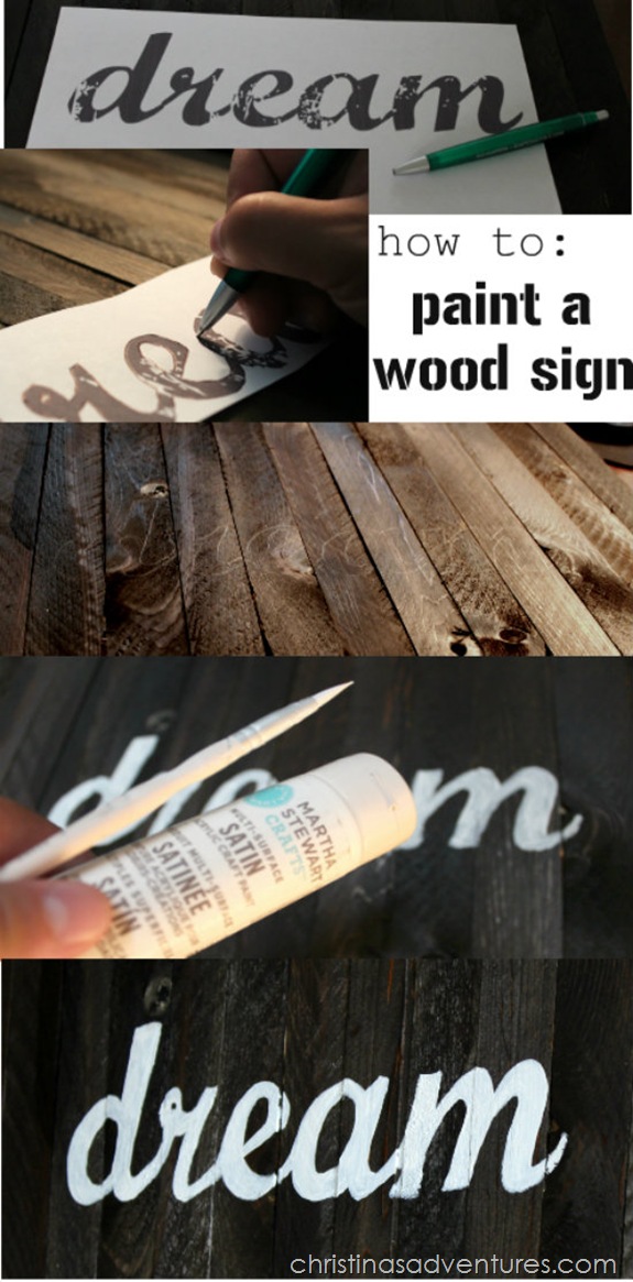 how to paint a wood sign