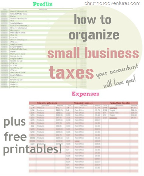 Organize Small Business Taxes