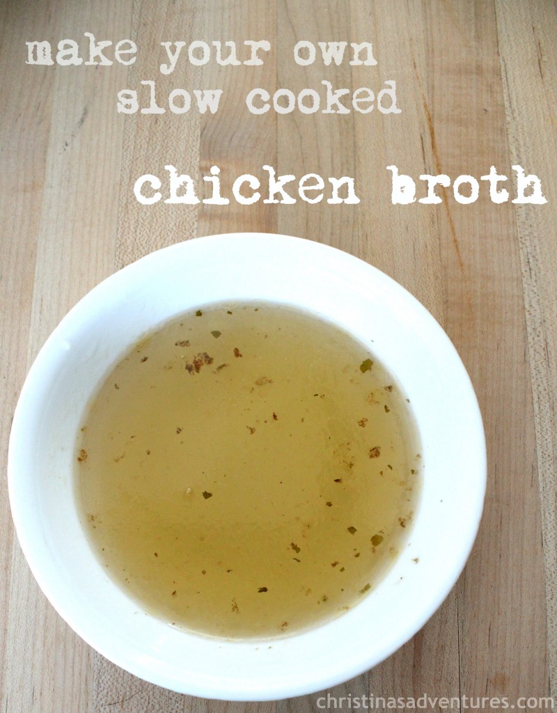 slow cooked chicken broth