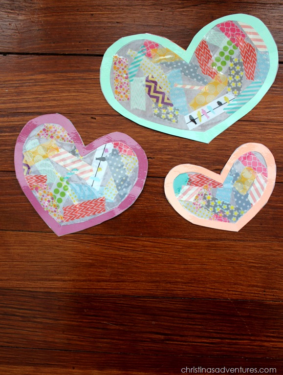 Washi Tape Hearts {Valentines Day Craft} - The Resourceful Mama