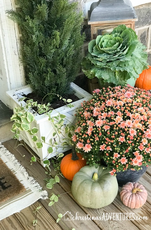 Simple fall front porch