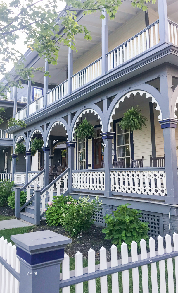 hanging ferns on the houses of Cape May