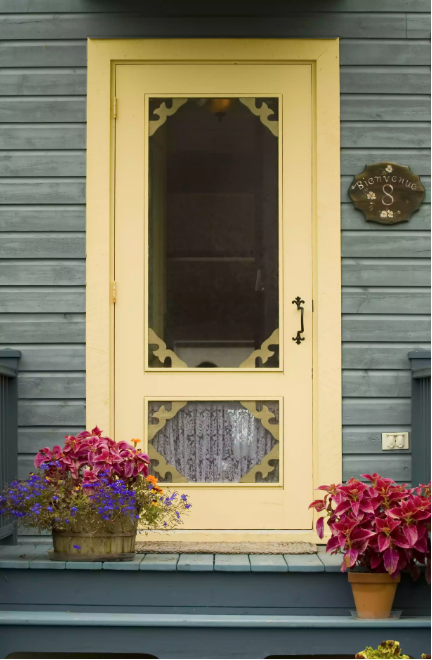 yellow vintage door