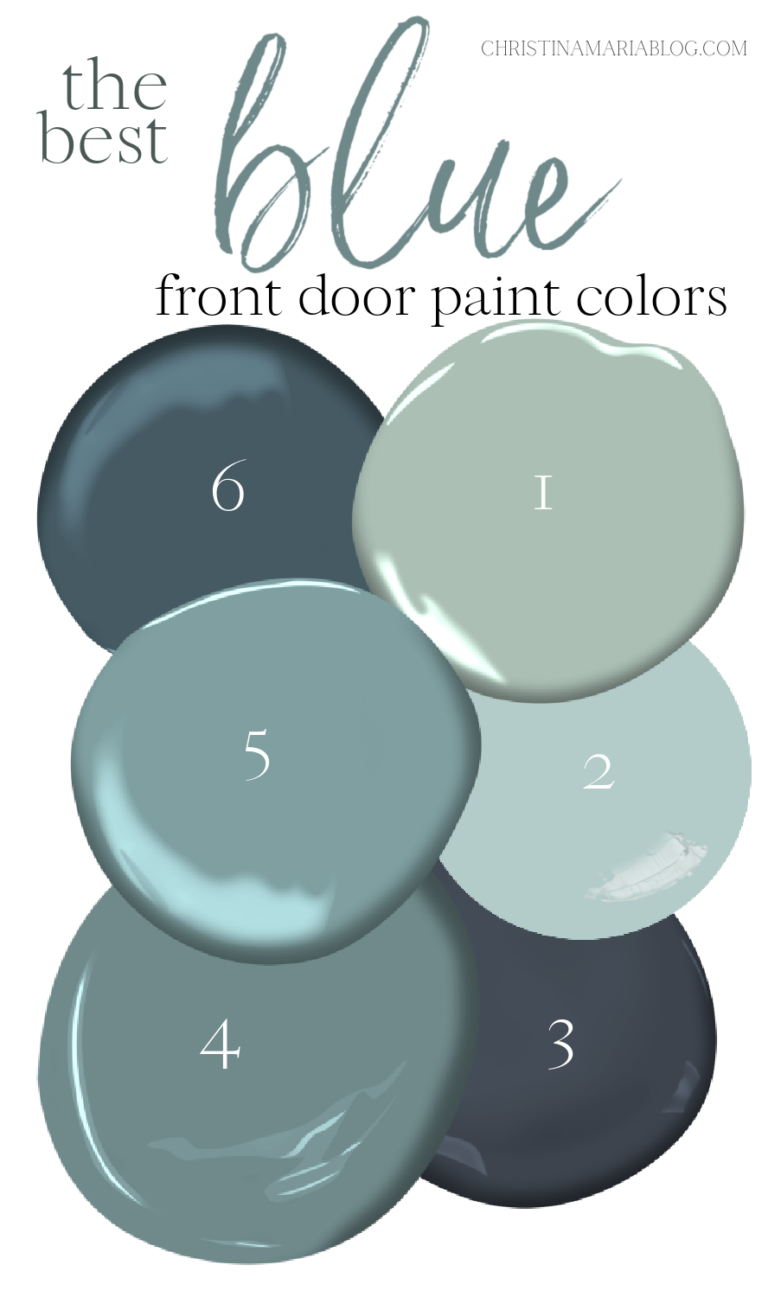 Blue Front Door Inspiration and paint colors to try - Christina Maria Blog