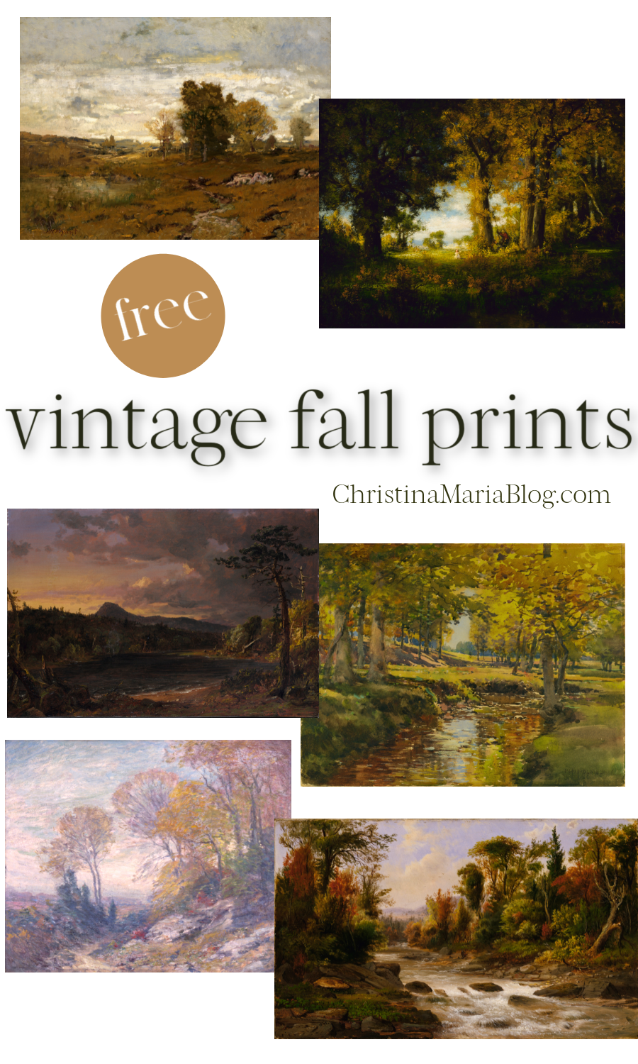 Banquette Fall Decorating - and free vintage prints - Christina Maria Blog