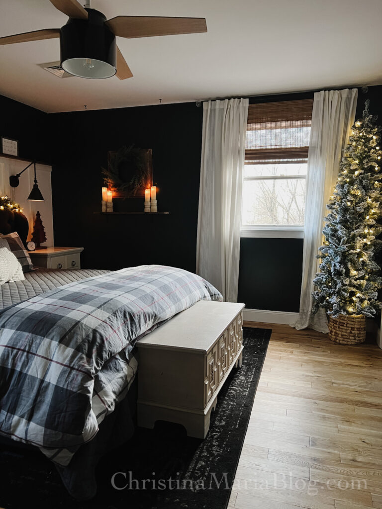 cozy Christmas bedroom decor