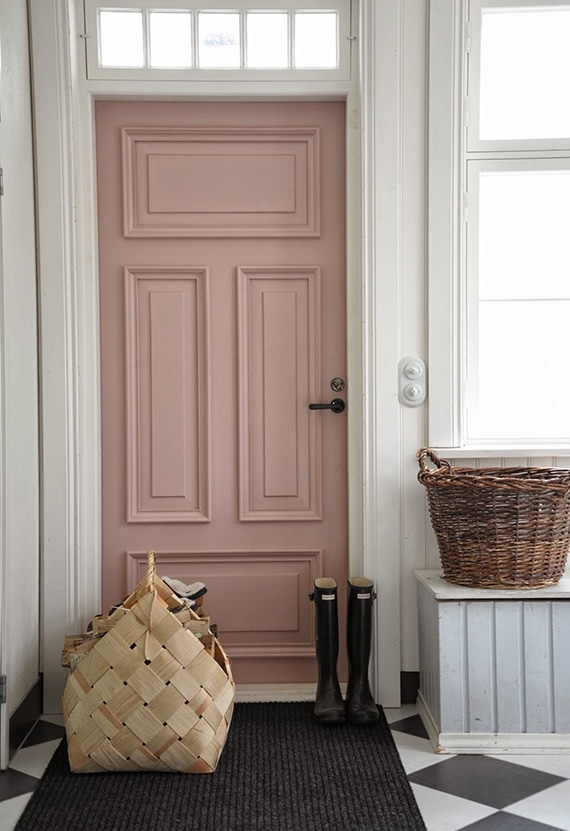 Understated Pink Front Door Inspiration and paint colors to try