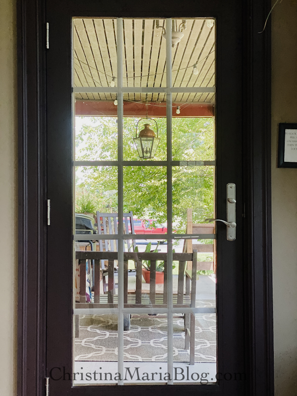 glass front door to front porch farmhouse tour