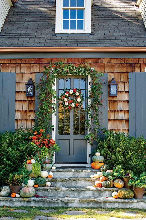 fall exterior with wood shingles