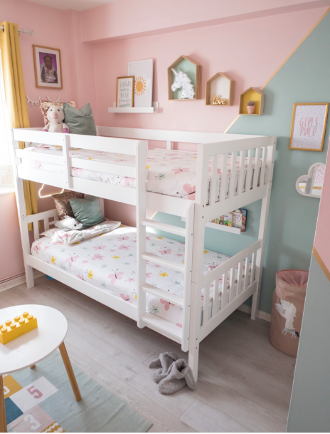 girls pastel bedroom bunk beds