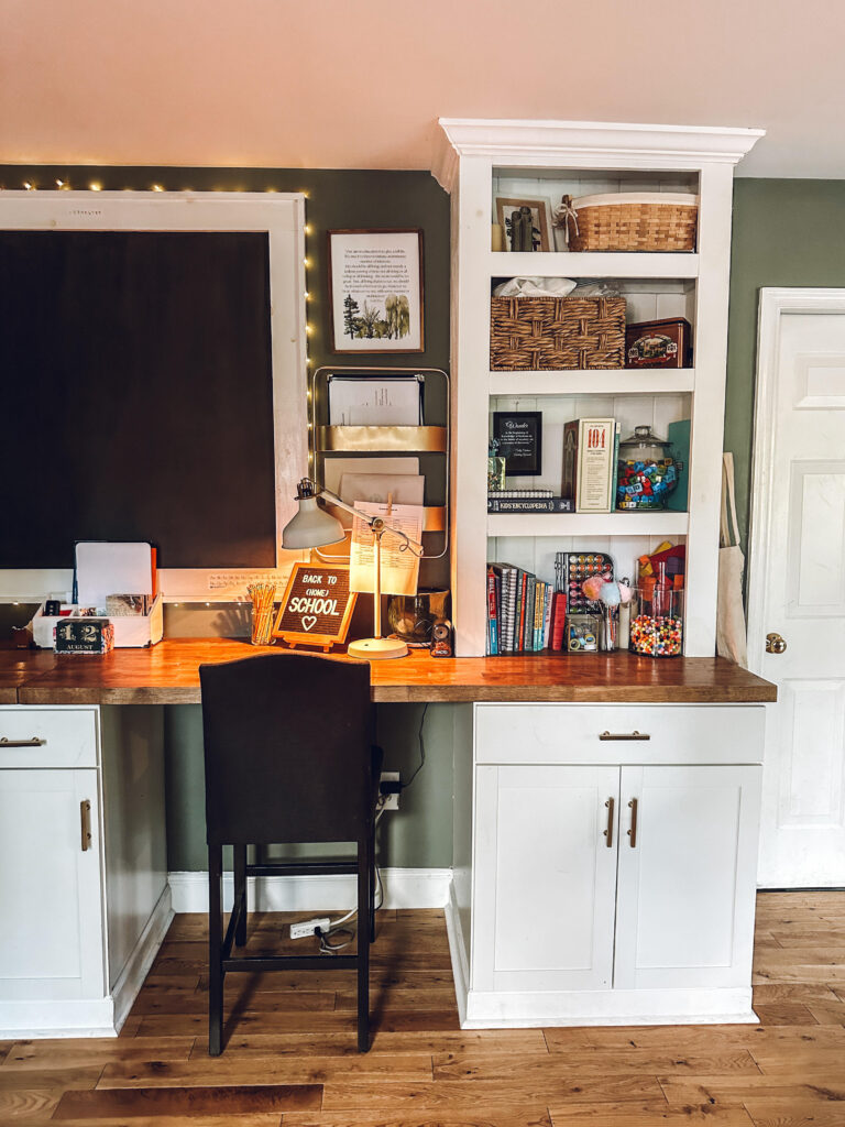 Showing how we do homeschooling in a small space - and how our homeschool room looks in year five of our homeschooling journey!